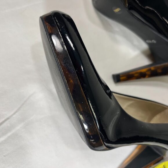 Jessica Simpson Black Patent Leather Pumps with Tortious heels - Size 7.5 - Picture 7 of 8